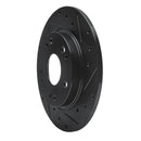 R1 11-15 Honda CR-Z Rear Right Drilled & Slotted Black Brake Rotor