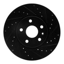 R1 10-15 Chevrolet Camaro Front & Rear Drilled & Slotted Black Brake Rotor Set