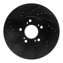 R1 99-04 Acura RL Front Left Drilled & Slotted Black Brake Rotor