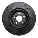 R1 12-20 Audi A7 Quattro Front Right Drilled & Slotted Black Brake Rotor