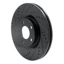 R1 07-15 Ford Edge Front Left Drilled & Slotted Black Brake Rotor