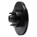 R1 01-05 Ford Explorer Sport Front Left Drilled & Slotted Black Brake Rotor