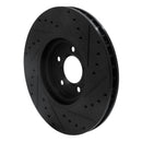 R1 03-05 Jaguar S-Type Front Left Drilled & Slotted Black Brake Rotor