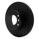 R1 96-03 BMW 528I Front Left Drilled & Slotted Black Brake Rotor