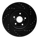 R1 08-21 Lexus RX350 Front Drilled & Slotted Black Brake Rotor Set