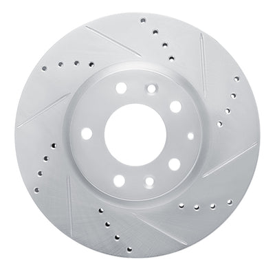 R1 07-12 Mazda CX-7 Front Right Drilled & Slotted Silver Brake Rotor