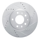 R1 07-12 Mazda CX-7 Front Right Drilled & Slotted Silver Brake Rotor