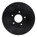 R1 94-96 Chevrolet COMMERCIAL CHASSIS Rear Left Drilled & Slotted Black Brake Rotor