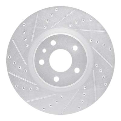 R1 13-20 Ford Fusion Front Left Drilled & Slotted Silver Brake Rotor