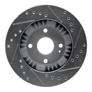 R1 99-03 Mazda Protege Front Left Drilled & Slotted Silver Brake Rotor