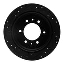 R1 06-10 Hummer H3 Rear Right Drilled & Slotted Black Brake Rotor