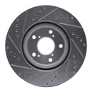R1 09-14 Acura TL Front & Rear Drilled & Slotted Silver Brake Rotor Set