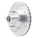 R1 78-93 Ford Thunderbird Front Left Drilled & Slotted Silver Brake Rotor