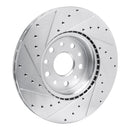 R1 21-25 Dodge Charger Daytona Front Right Drilled & Slotted Silver Brake Rotor