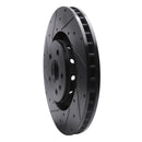 R1 09-15 Cadillac CTS Front Left Drilled & Slotted Black Brake Rotor
