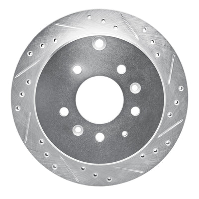 R1 92-06 Mazda MPV Rear Right Drilled & Slotted Silver Brake Rotor