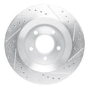 R1 99-04 Chrysler CONCORDE Front Left Drilled & Slotted Silver Brake Rotor