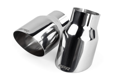 APR Single-Walled 3.5in Slash-Cut Tips - Polished Silver - Set of 2