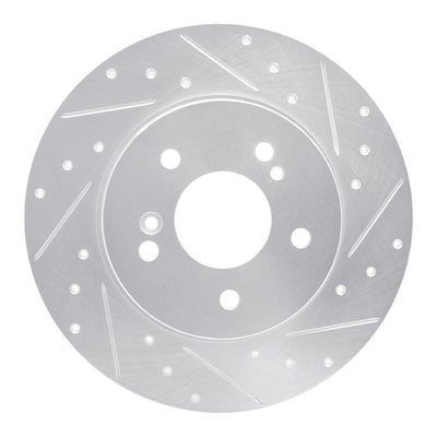 R1 96-98 Mercedes-Benz SL500 Rear Right Drilled & Slotted Silver Brake Rotor