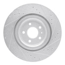 R1 17-25 Audi e-Tron S Rear Left Drilled & Slotted Silver Brake Rotor