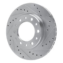 R1 76-89 Toyota Land Cruiser Front Right Drilled & Slotted Black Brake Rotor