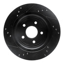 R1 08-10 Chevrolet Cobalt Rear Right Drilled & Slotted Black Brake Rotor