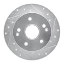 R1 96-98 Acura TL Rear Right Drilled & Slotted Silver Brake Rotor