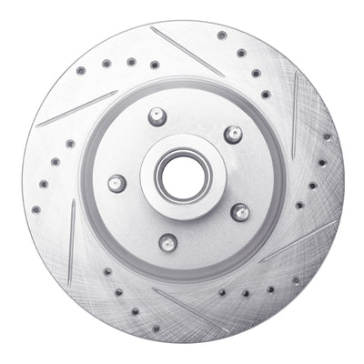 R1 1969-1973 Chrysler New Yorker Front Right Drilled & Slotted Silver Brake Rotor