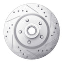 R1 1969-1973 Chrysler New Yorker Front Right Drilled & Slotted Silver Brake Rotor
