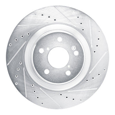 R1 2022-2026 Acura MDX Front Right Drilled & Slotted Silver Brake Rotor