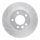 R1 03-18 Porsche Cayenne Front Drilled & Slotted Silver Brake Rotor Set