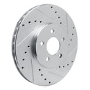 R1 89-95 Chrysler LeBaron Front Right Drilled & Slotted Silver Brake Rotor