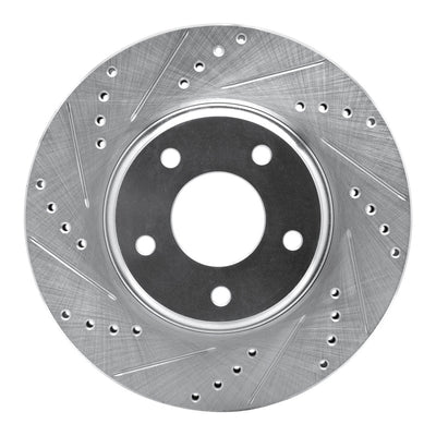 R1 02-06 Infiniti I35 Front Left Drilled & Slotted Silver Brake Rotor
