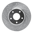 R1 02-06 Infiniti I35 Front Left Drilled & Slotted Silver Brake Rotor