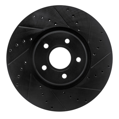 R1 04-19 Ford Transit Connect Front Right Drilled & Slotted Black Brake Rotor