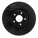 R1 04-19 Ford Transit Connect Front Right Drilled & Slotted Black Brake Rotor