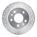 R1 82-89 BMW 528E Rear Right Drilled & Slotted Silver Brake Rotor