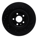 R1 16-26 Volvo V90 Rear Left Drilled & Slotted Black Brake Rotor