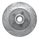 R1 1992-2002 Chevrolet C1500 Front Left Drilled & Slotted Silver Brake Rotor