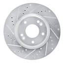 R1 15-19 Kia SOUL EV Front Left Drilled & Slotted Silver Brake Rotor