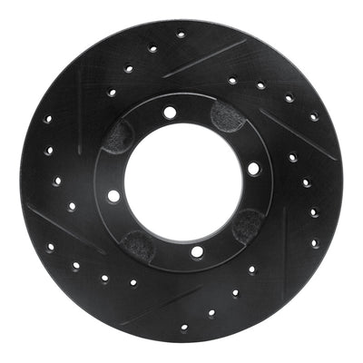 R1 87-99 Hyundai Scoupe Front Left Drilled & Slotted Black Brake Rotor