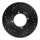 R1 87-99 Hyundai Scoupe Front Left Drilled & Slotted Black Brake Rotor