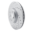 R1 17-25 Volvo V90 Front Left Drilled & Slotted Silver Brake Rotor