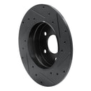 R1 94-11 Mercedes-Benz C280 Rear Left Drilled & Slotted Black Brake Rotor