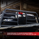 Gen-Y 19+ Dodge Ram 2500/3500 Defender Headache Rack/ 3-Louver Panels - Black