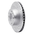 R1 87-95 BMW 540I Front Right Drilled & Slotted Silver Brake Rotor