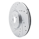 R1 16-24 Jaguar XF Front Left Drilled & Slotted Silver Brake Rotor