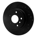 R1 94-04 Land Rover Discovery Rear Left Drilled & Slotted Black Brake Rotor