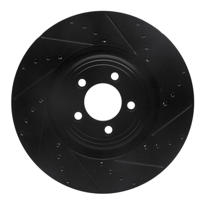 R1 06-21 Jaguar F-Type Front Right Drilled & Slotted Black Brake Rotor
