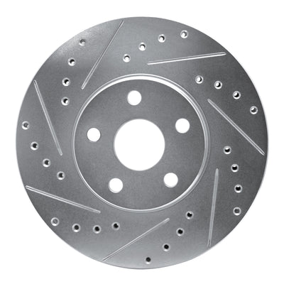 R1 87-91 Lexus ES250 Front Left Drilled & Slotted Silver Brake Rotor